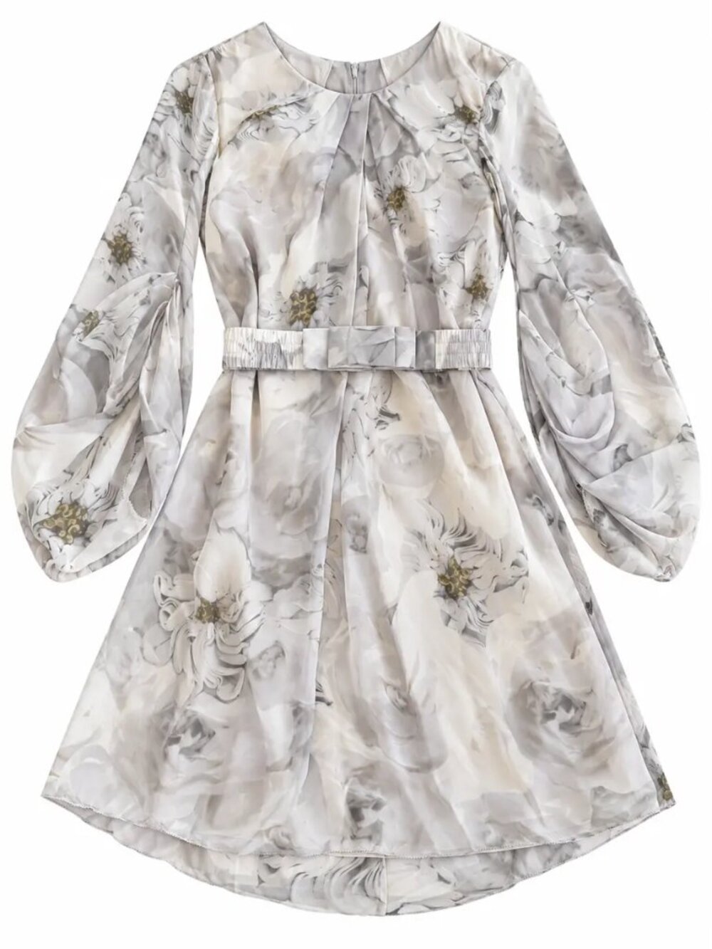 Diane von Furstenberg Lilac Floral Chiffon Silk Dress, Size 2